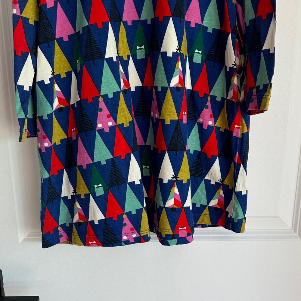 Hanna Andersson Girls Christmas Tree Dress Size 8 (130) Long Sleeve Pockets - Picture 7 of 8